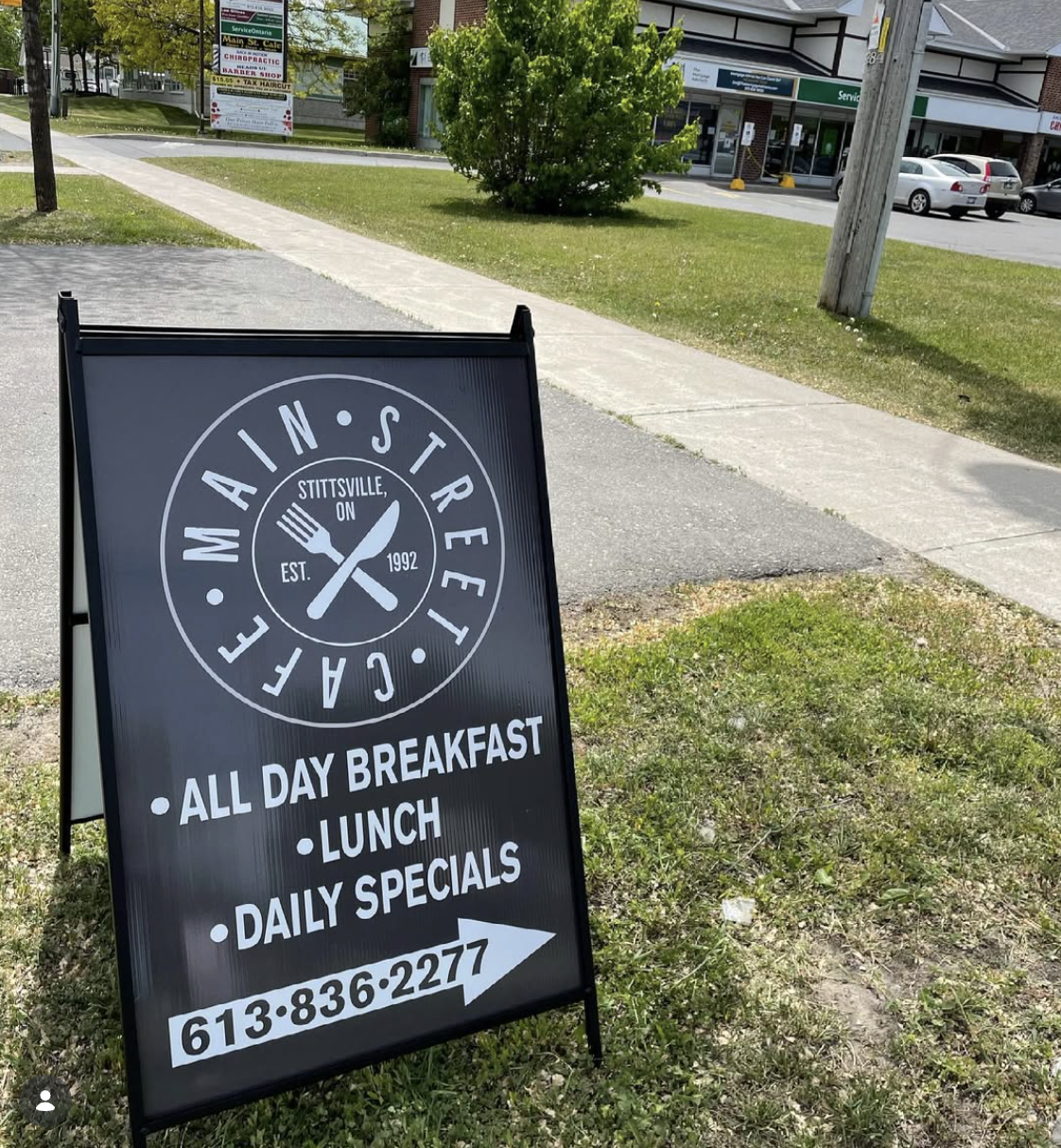 Main Street Cafe sidewalk sign
